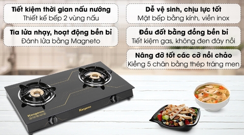 Bếp ga đôi Kangaroo KG516M