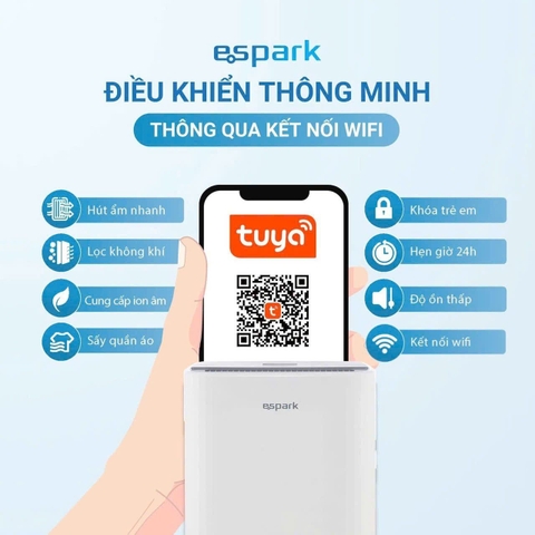 Máy hút ẩm kèm lọc không khí Espark ESP-A25A433F (25 lít/ngày, 60m2)