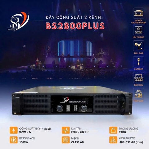 Đẩy công suất 2 kênh BS – 2800PLUSS