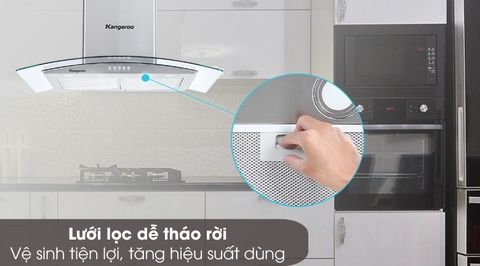 Máy hút mùi kính cong Kangaroo KG538