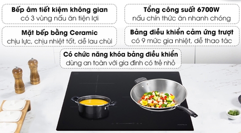 Bếp từ 3 vùng nấu Hafele HC-I603D