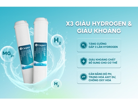 Máy lọc nước nóng nguội lạnh Casper Hydrogen 12 lõi WH-DH8K1