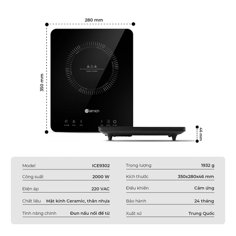 Bếp từ đơn Elmich ICE 9302