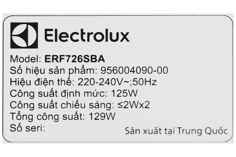 Máy hút mùi âm tủ Electrolux ERF726SBA