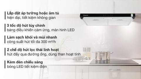 Máy hút mùi áp tường Kangaroo KG70RS
