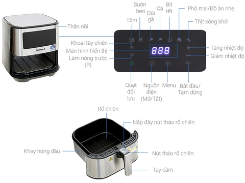 Nồi chiên không dầu BlueStone AFB-5878 5.5 lít