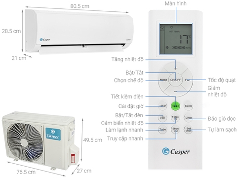 Máy lạnh Casper Inverter 1.5 HP IC-12TL32