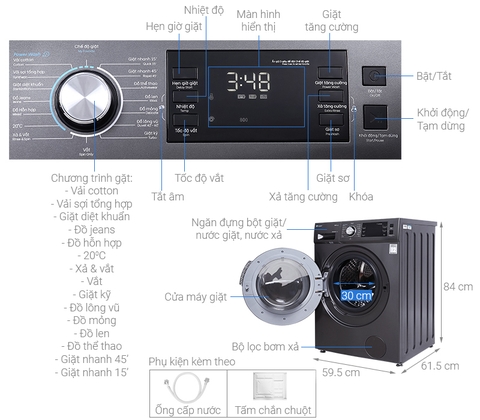 Máy giặt Caper 8,5kg WF- 85i140bgb