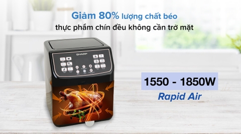 Nồi chiên không dầu Sharp KF-AF55EV-BK 5.5 lít