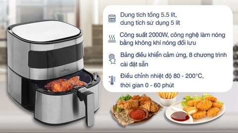 Nồi chiên không dầu Crystal BF525 5.5 lít