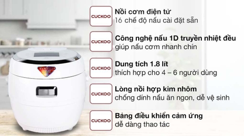 Nồi cơm điện tử Cuckoo 1.8 lít CR-1020F