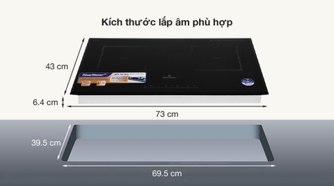 Bếp từ đôi lắp âm Bluestone ICB-6833