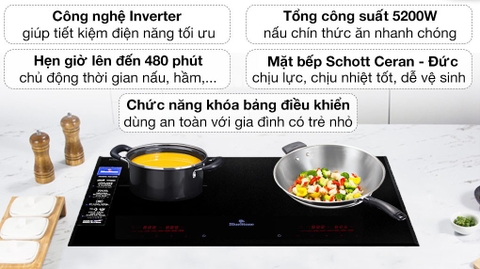Bếp từ đôi lắp âm Bluestone ICB-6948