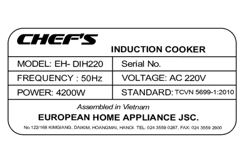Bếp từ đôi lắp âm Chef's EH - DIH220