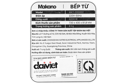 Bếp từ đôi Makano MKT-200002