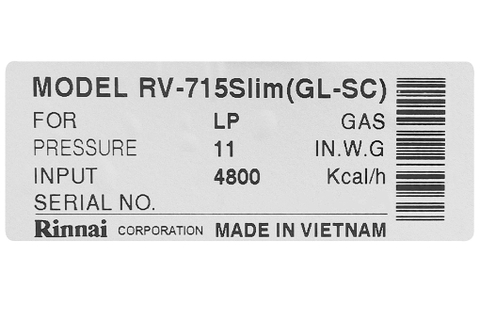 Bếp ga đôi Rinnai RV-715Slim(GL-SC)