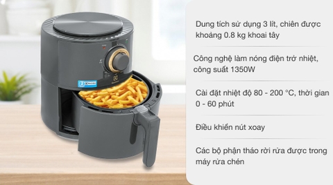 Nồi chiên không dầu Electrolux E6AF1-220K 3 lít
