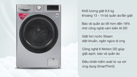 MÁY GIẶT LG 8.5KG MÀU XÁM 1408S4V