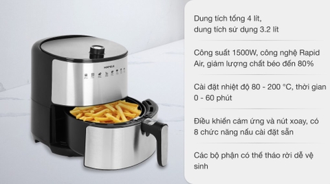 Nồi chiên không dầu Hafele AF-68A (535.43.710) 3.2 lít