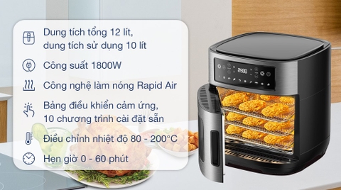 Lò chiên không dầu Kangaroo KG12AF1A 12 lít