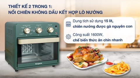 Lò chiên không dầu Kangaroo KG15AF2A 15 lít