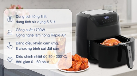 Nồi chiên không dầu Kangaroo KG8AF1A 8 lít