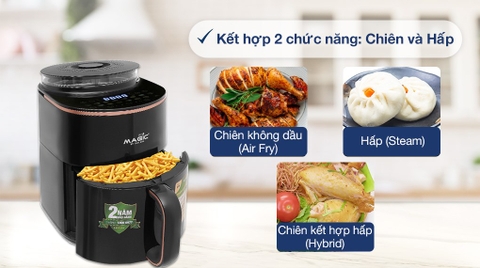 Nồi chiên không dầu kết hợp hấp Magic Eco S05 5 lít