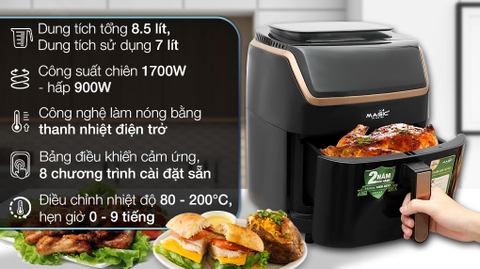 Nồi chiên không dầu kết hợp hấp Magic Eco S07 PRO 7 lít