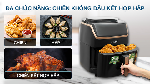 Nồi chiên không dầu kết hợp hấp Magic Eco S07 PRO 7 lít
