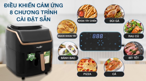 Nồi chiên không dầu kết hợp hấp Magic Eco S07 PRO 7 lít
