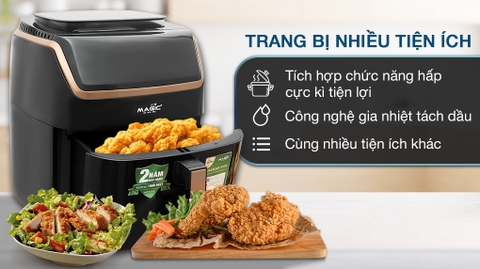 Nồi chiên không dầu kết hợp hấp Magic Eco S07 PRO 7 lít