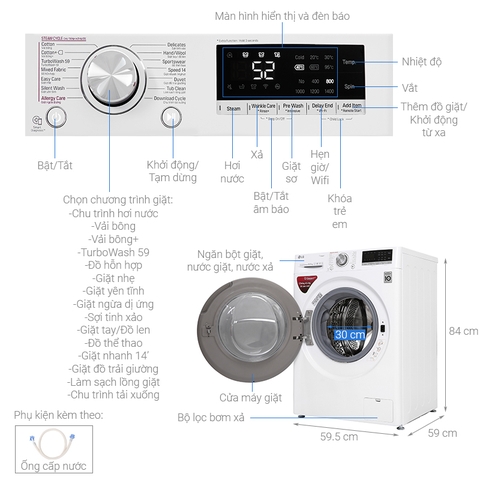 Máy giặt lg fv1450s3w