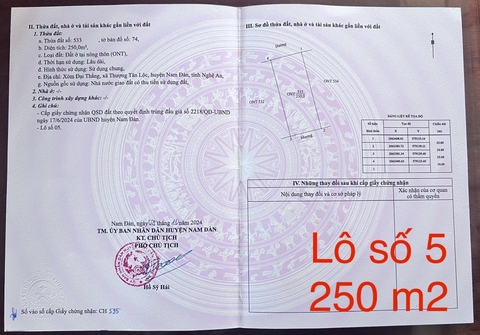 BĐS - Lô Số 5 Xóm Đại Thắng, xã Thượng Tân Lộc