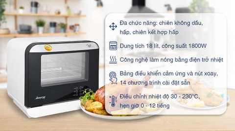 Lò chiên không dầu hơi nước Dreamer DKA-SAF118W 18 lít