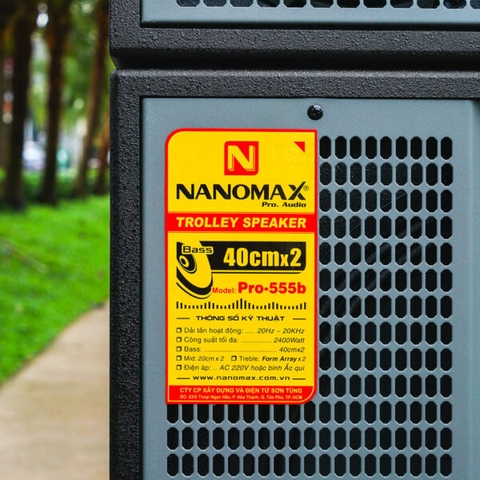 Loa Kéo Nanomax Pro-555b Bass Đôi Đứng Array 40cm 2400w