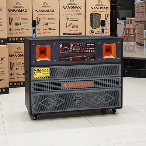 Loa Kéo Bình & Điện Nanomax Pro-803 Bass Đôi 40cm 1800w