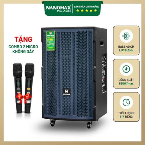 Loa Kéo Nanomax SK-15Q5 Bass 40cm 680w Karaoke Bluetooth