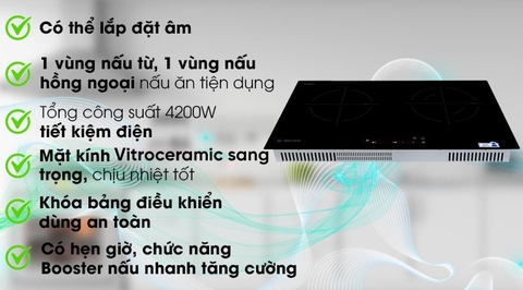 Bếp từ hồng ngoại lắp âm Malloca MH-7311IR