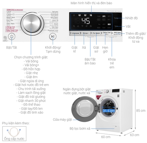 Máy Giặt LG FC1409S4W (9kg) Cửa Trước Inverter