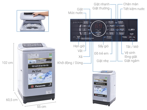 MÁY GIẶT PANASONIC NA F90A4GRV (KV)