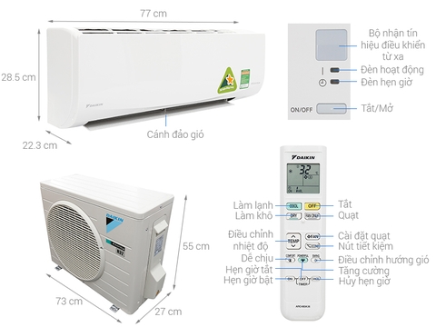 Máy lạnh Daikin Inverter 1.5 HP FTKQ35SAVMV