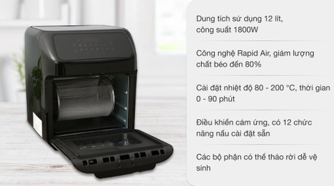 Lò chiên không dầu Mishio MK-281 12 lít