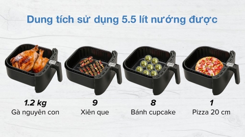Nồi chiên không dầu Mishio MK-284 5.5 lít