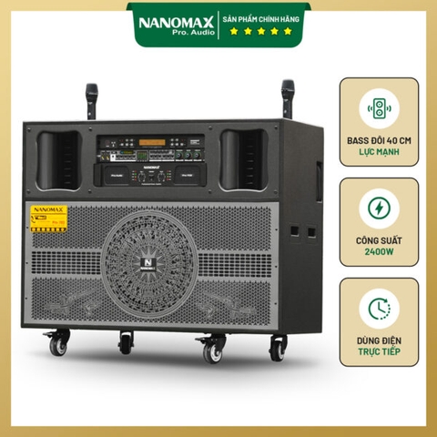 Loa Kéo Điện Nanomax Pro-703 Bass Đôi 40cm 2400w