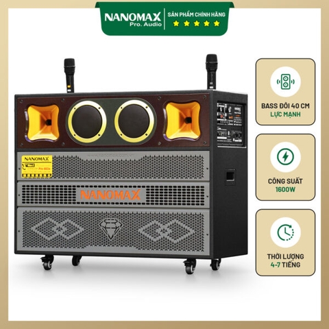 Loa Kéo Bình & Điện Nanomax Pro-803N Bass Đôi 40cm 1600w