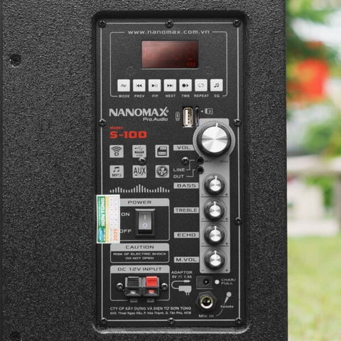 Loa Kéo Mini Nanomax S-100 Thùng đen Bass 20cm 50w