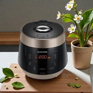 Nồi cơm áp suất điện tử 1,8L Cuckoo CRP-PK1000S đen vàng-Korean