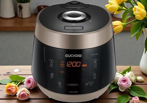 Nồi cơm áp suất điện tử 1,8L Cuckoo CRP-PK1000S đen vàng-Korean