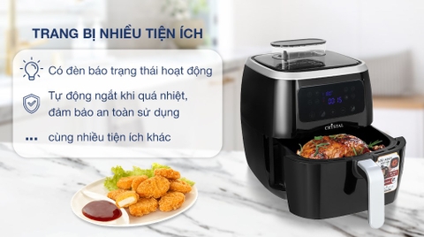 Nồi chiên không dầu Crystal AF7002A-N 6.8 lít