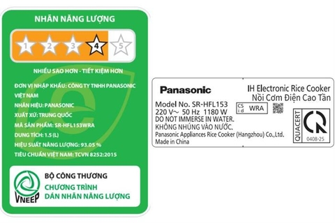 Nồi cơm Cao tần Panasonic 1.5 lít SR-HFL153WRA